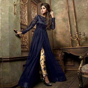 Blue Net Anarkali