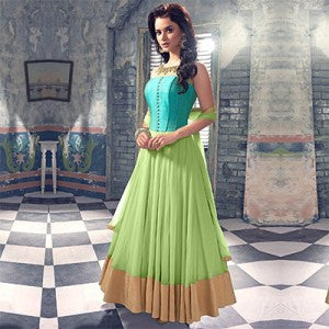 Pista Green Anarkali