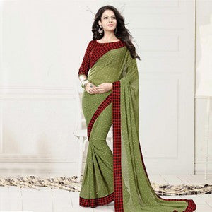Mehendi Green Saree
